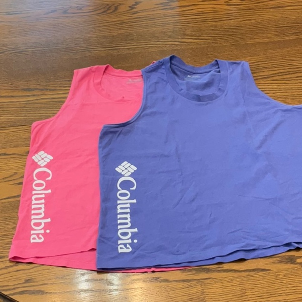 Columbia Vibrant Pink & Purple Tank Tops.New never been used. NWOT tags Removed